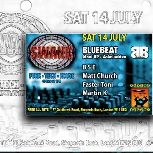 Matt Church at Swank, Raving Buddha, 14th July 2012