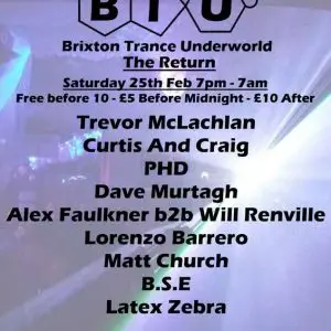 Matt Church at Brixton Trance Underworld - The Return, Club 414, 25th February 2017